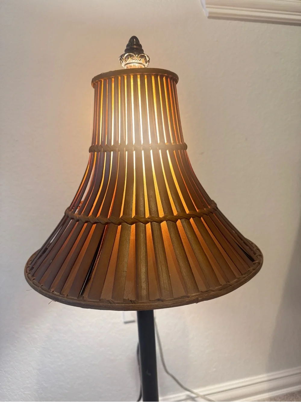 Vintage MCM Woven Bamboo Lamp Shade